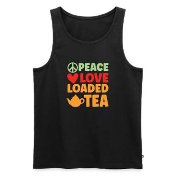Peace Love Loaded Tea Chai Buveurs Tea Lovers - Débardeur bio Premium Homme - noir - Devant - Michal (187cm)