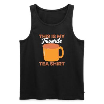 Thé préféré Chai Buveur de thé Chai Tea Lovers Thé Chai - Débardeur bio Premium Homme - noir - Devant - Michal (187cm)