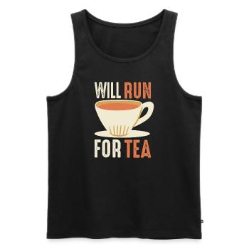 Va courir pour le thé Chai Buveurs de thé Amateurs de thé Chai - Débardeur bio Premium Homme - noir - Devant - Michal (187cm)