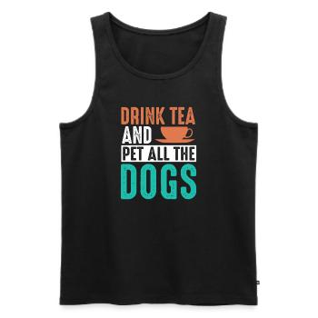 Boire du thé Pet Dogs Chai Buveur - Débardeur bio Premium Homme - noir - Devant - Michal (187cm)