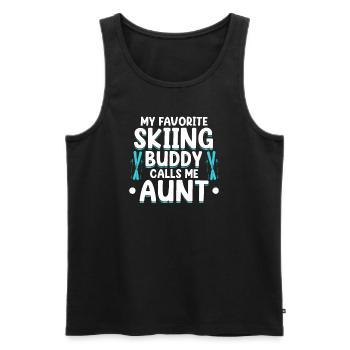 Skiing Buddy m’appelle Tante Ski Snow - Débardeur bio Premium Homme - noir - Devant - Michal (187cm)