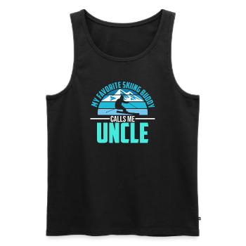 Skifahren Buddy Calls Me Onkel Ski Schnee - Männer Premium Bio Tank Top - Schwarz - Vorne - Michal (187cm)