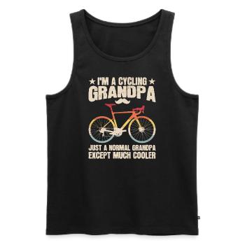 Grand-père cycliste Amateurs de vélo Cyclistes - Débardeur bio Premium Homme - noir - Devant - AI Model Male 178 light (178cm)