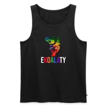 Mois de la fierté LGBTQ lesbienne gay d’Ekoalaty - Débardeur bio Premium Homme - noir - Devant - Michal (187cm)