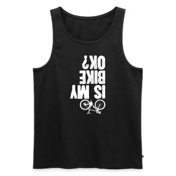 Mon vélo est-il correct pour faire du vélo ? - Débardeur bio Premium Homme - noir - Devant - Michal (187cm)