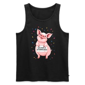 Stimmung Konfetti Karneval Party geil Silvester - Männer Premium Bio Tank Top - Schwarz - Vorne - Michal (187cm)