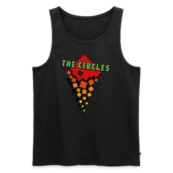 Orangefarbene Quadrate, grüne Kreise - Männer Premium Bio Tank Top - Schwarz - Vorne - AI Model Male 178 light (178cm)