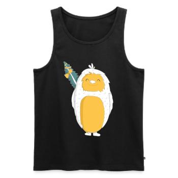 Yeti with Christmas tree - Men's Premium Organic Tank Top - black - Front - AI Model Male 178 light (178cm)