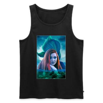 H Artwork Fantasy Gothic Poster Mermaid - Men's Premium Organic Tank Top - black - Front - AI Model Male 178 light (178cm)
