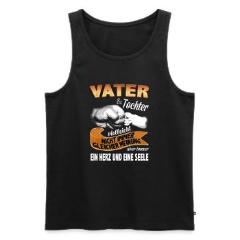 VATER & TOCHTER - Männer Premium Bio Tank Top - Schwarz - Vorne - Michal (187cm)