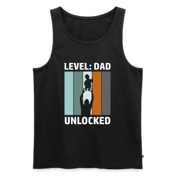 Papa Geschenk Geschenkidee für Väter - Männer Premium Bio Tank Top - Schwarz - Vorne - Michal (187cm)