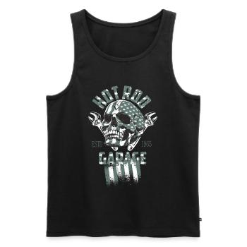 Hot Rod Garage - Débardeur bio Premium Homme - noir - Devant - AI Model Male 178 light (178cm)