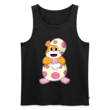 Hamster Eggshell - Men's Premium Organic Tank Top - black - Front - Michal (187cm)