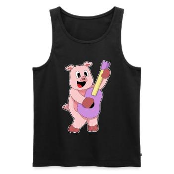 Musique de guitare de Pig Musician - Débardeur bio Premium Homme - noir - Devant - Michal (187cm)