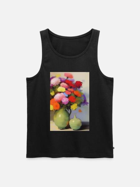 Flowers and butterfly - Men's Premium Organic Tank Top - black