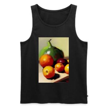 Fruit - Débardeur bio Premium Homme - noir - Devant - AI Model Male 178 light (178cm)