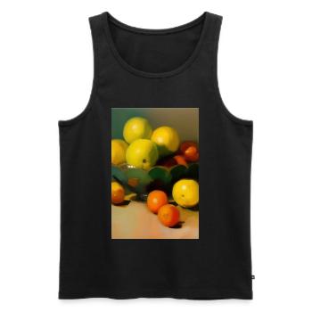 Fruit - Débardeur bio Premium Homme - noir - Devant - AI Model Male 178 light (178cm)