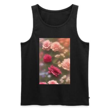 Art floral - Débardeur bio Premium Homme - noir - Devant - Michal (187cm)