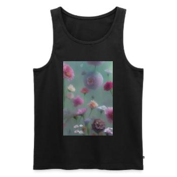 Art floral - Débardeur bio Premium Homme - noir - Devant - Michal (187cm)