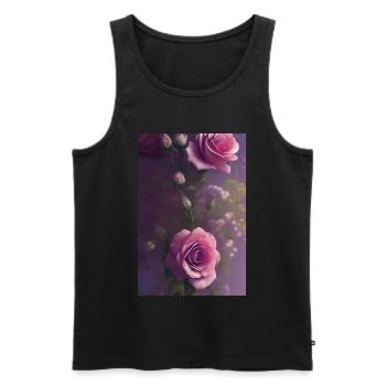 Art floral - Débardeur bio Premium Homme - noir - Devant - Michal (187cm)