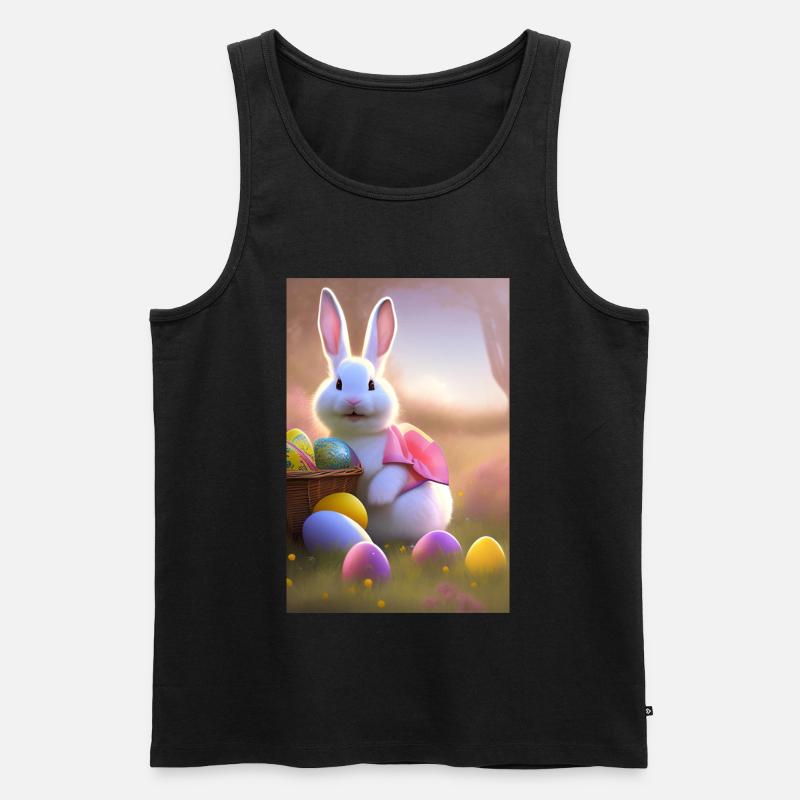 Osterhase mit Oster Eier - Männer Premium Bio Tank Top - Schwarz