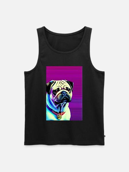 Mops Hund - Männer Premium Bio Tank Top - Schwarz