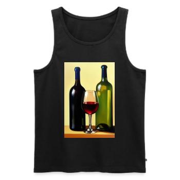 Wine drinkers - Men's Premium Organic Tank Top - black - Front - AI Model Male 178 light (178cm)