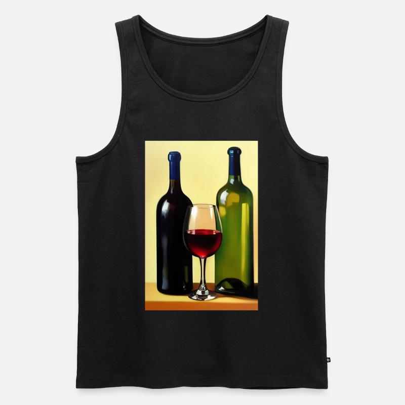Wein Trinker - Männer Premium Bio Tank Top - Schwarz