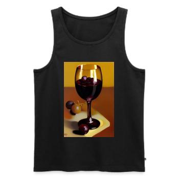 Wine drinkers - Men's Premium Organic Tank Top - black - Front - AI Model Male 178 light (178cm)