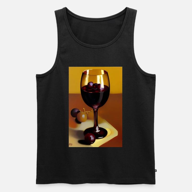 Wein Trinker - Männer Premium Bio Tank Top - Schwarz