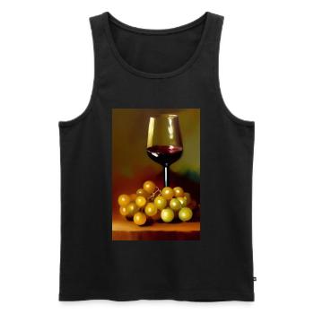 Wine drinkers - Men's Premium Organic Tank Top - black - Front - AI Model Male 178 light (178cm)