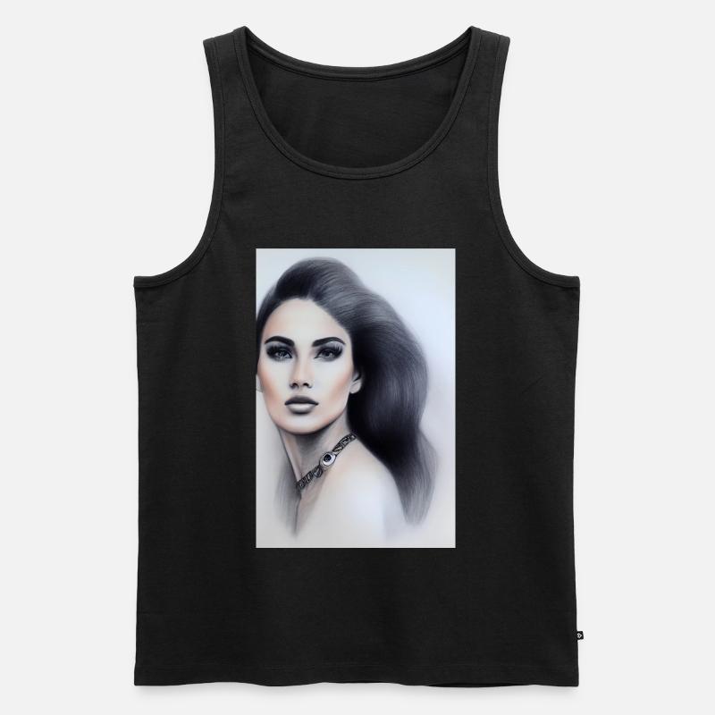 Frau mit Schmuck - Männer Premium Bio Tank Top - Schwarz