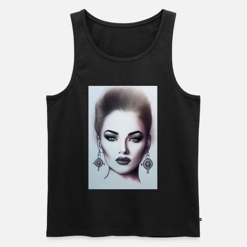 Frau mit Schmuck - Männer Premium Bio Tank Top - Schwarz