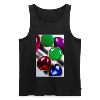 Gemstones - Men's Premium Organic Tank Top - black - Front - AI Model Male 178 light (178cm)