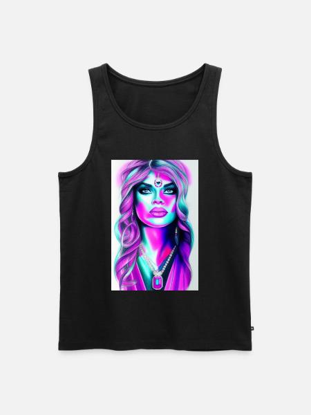 Frau mit Schmuck - Männer Premium Bio Tank Top - Schwarz