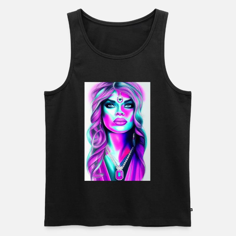 Frau mit Schmuck - Männer Premium Bio Tank Top - Schwarz