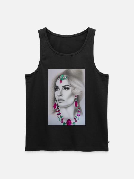 Kvinde med smykker - Herre Premium økologisk tanktop - sort