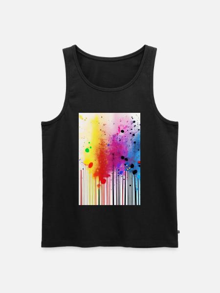 Splashes of paint and lines - Men's Premium Organic Tank Top - black