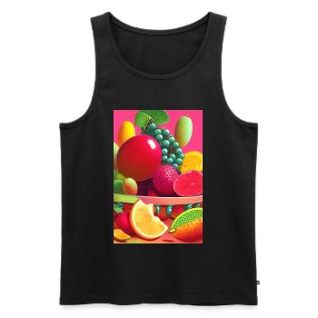 Früchte - Männer Premium Bio Tank Top - Schwarz - Vorne - AI Model Male 178 light (178cm)