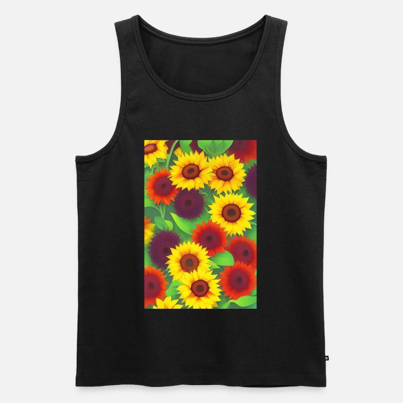 Sonnenblumen - Männer Premium Bio Tank Top - Schwarz