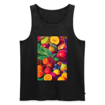 Früchte - Männer Premium Bio Tank Top - Schwarz - Vorne - AI Model Male 178 light (178cm)