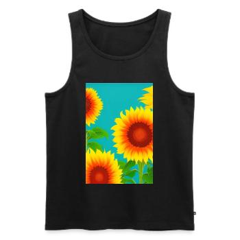 Tournesols - Débardeur bio Premium Homme - noir - Devant - Michal (187cm)