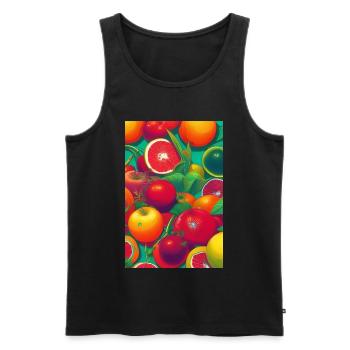 Früchte - Männer Premium Bio Tank Top - Schwarz - Vorne - AI Model Male 178 light (178cm)