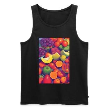 Früchte - Männer Premium Bio Tank Top - Schwarz - Vorne - AI Model Male 178 light (178cm)