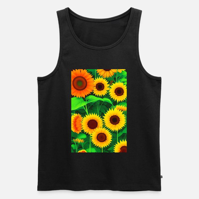 Sonnenblumen - Männer Premium Bio Tank Top - Schwarz