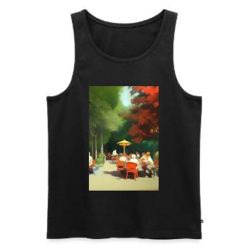 Asiatisches Cafe im Freien - Männer Premium Bio Tank Top - Schwarz - Vorne - Michal (187cm)
