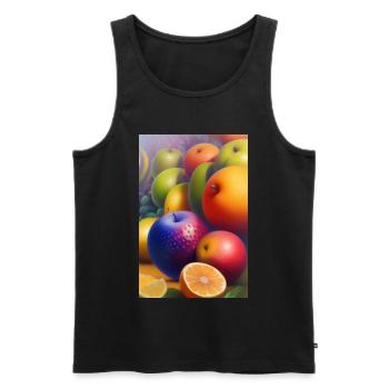 Fruit - Débardeur bio Premium Homme - noir - Devant - AI Model Male 178 light (178cm)