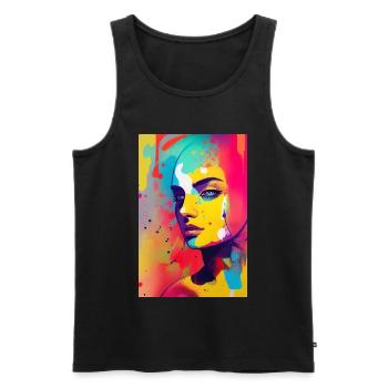 Abstrakte Kunst - Männer Premium Bio Tank Top - Schwarz - Vorne - AI Model Male 178 light (178cm)