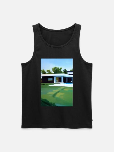 White villa with pool - Men's Premium Organic Tank Top - black
