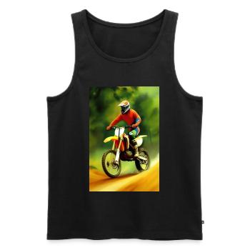 Motocross Riding - Men's Premium Organic Tank Top - black - Front - AI Model Male 178 light (178cm)